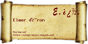 Elmer Áron névjegykártya